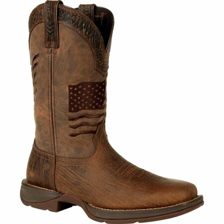 DURANGO Rebel by Brown Distressed Flag Embroidery Western Boot, ACORN, W, Size 8.5 DDB0314